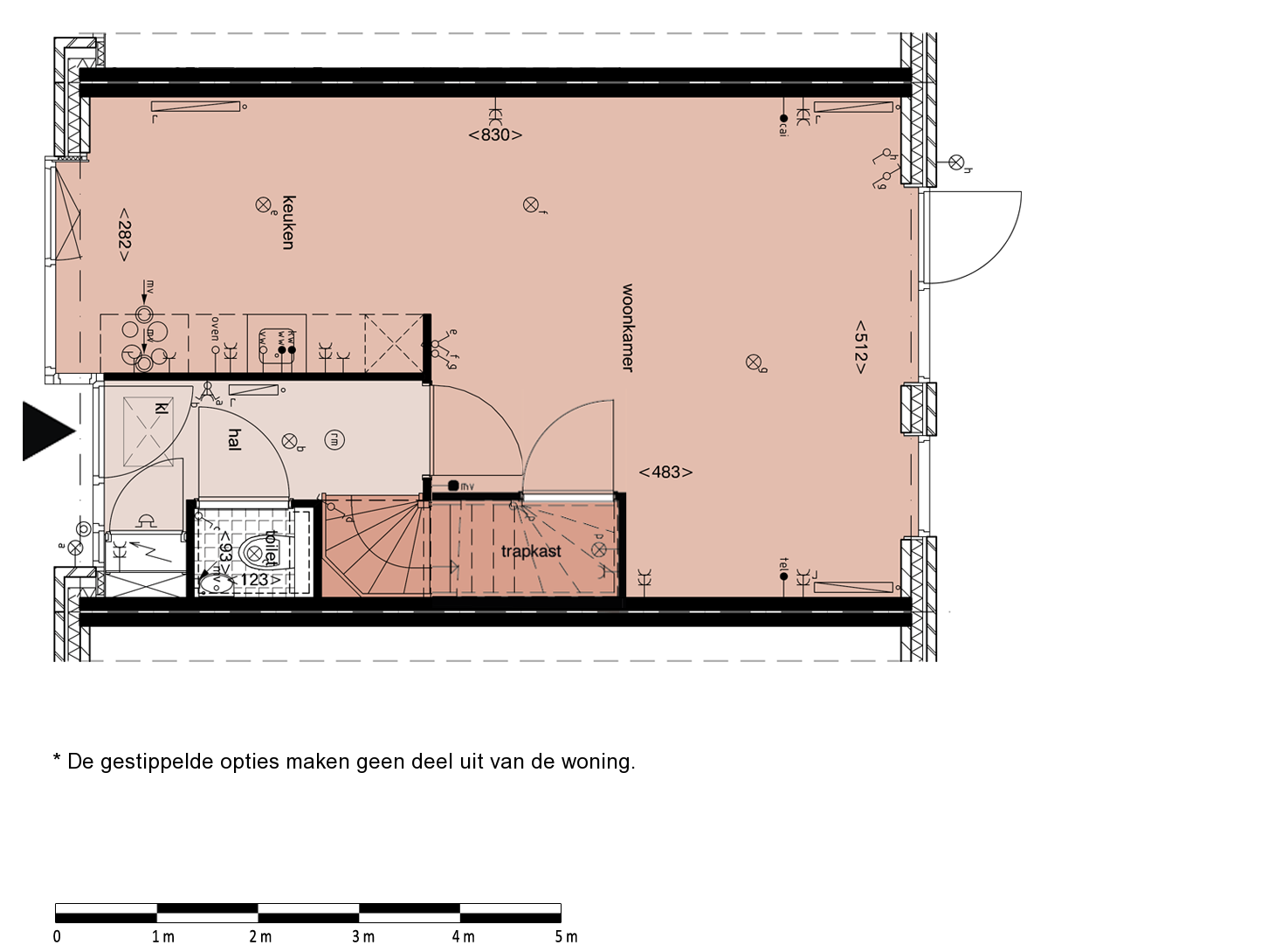 begane grond Dit is de beganegrond van uw woning zoals u deze heeft geconfigureerd.