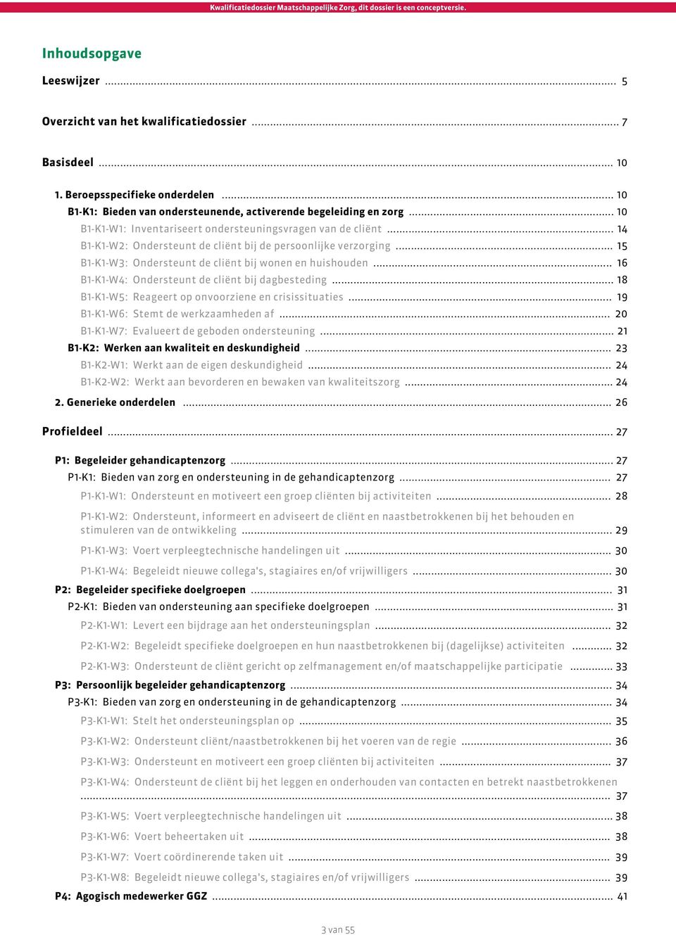 .. 16 B1-K1-W4: Ondersteunt de cliënt bij dagbesteding... 18 B1-K1-W5: Reageert op onvoorziene en crisissituaties... 19 B1-K1-W6: Stemt de werkzaamheden af.