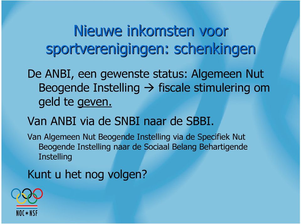 Van ANBI via de SNBI naar de SBBI.