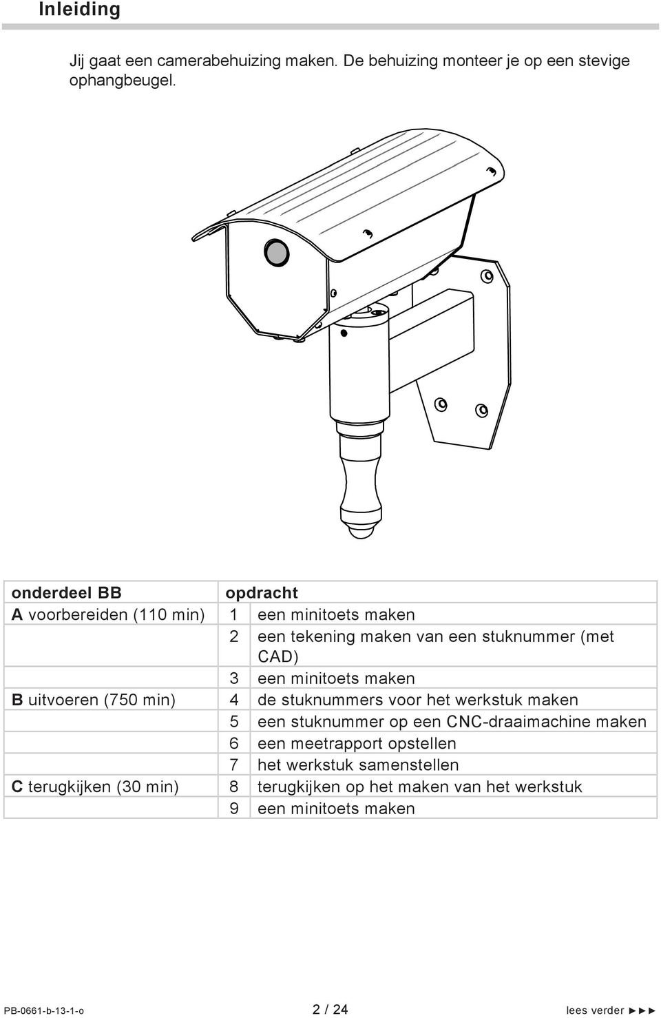 minitoets maken B uitvoeren (750 min) 4 de stuknummers voor het werkstuk maken 5 een stuknummer op een CNC-draaimachine maken 6 een