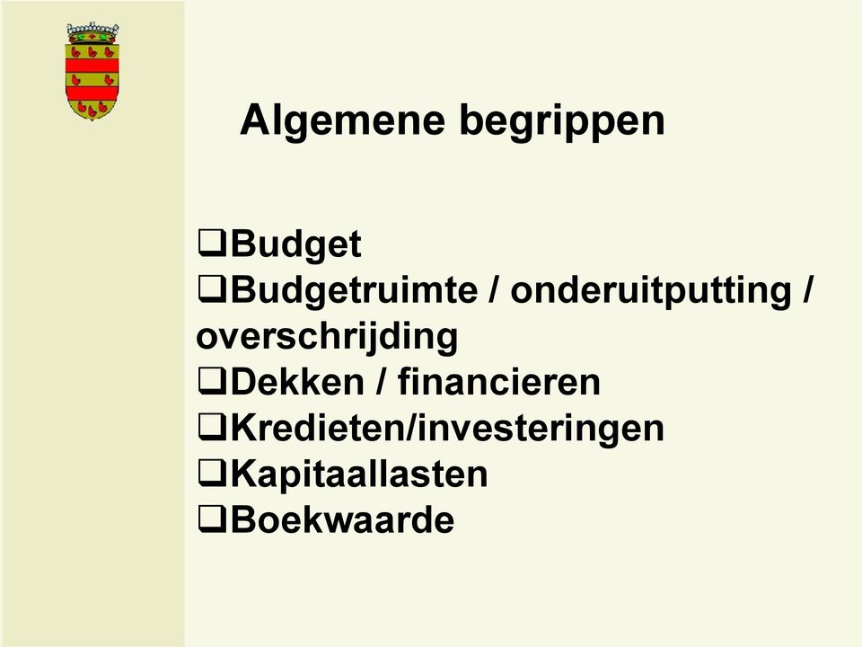 overschrijding Dekken / financieren