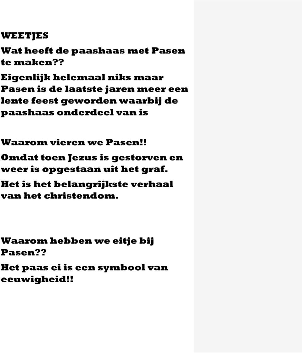 paashaas onderdeel van is Waarom vieren we Pasen!