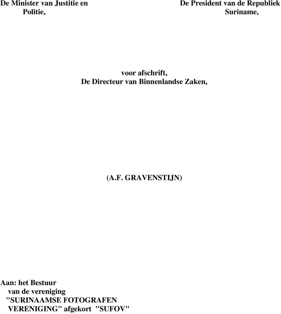 Binnenlandse Zaken, (A.F.