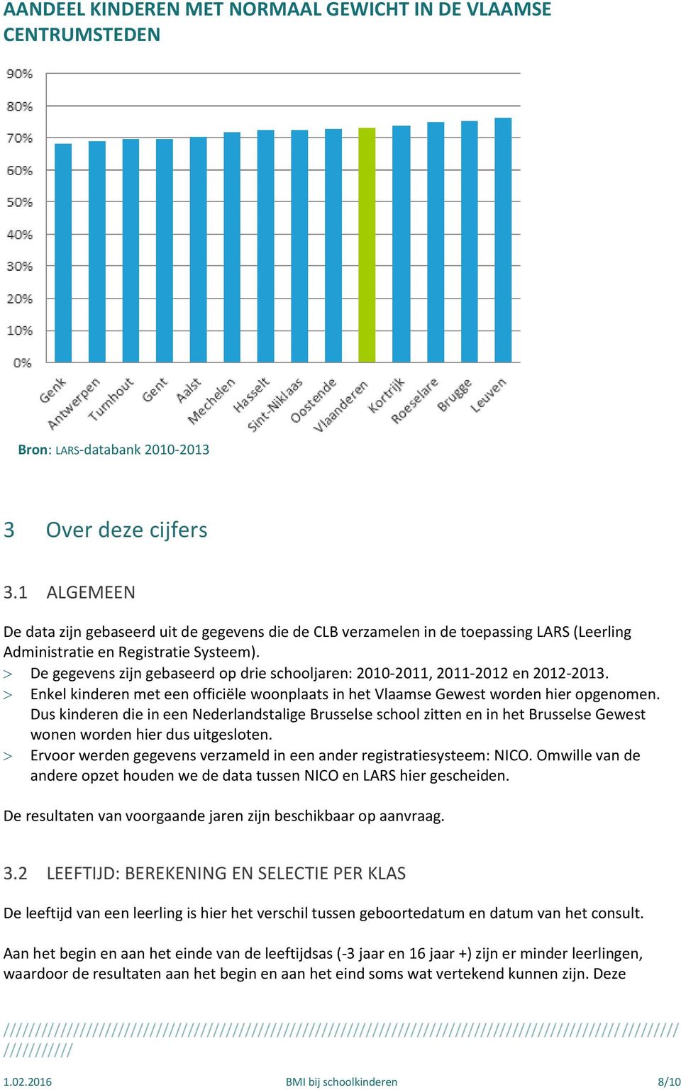 De gegevens zijn gebaseerd op drie schooljaren: 2010-2011, 2011-2012 en 2012-2013. Enkel kinderen met een officiële woonplaats in het Vlaamse Gewest worden hier opgenomen.