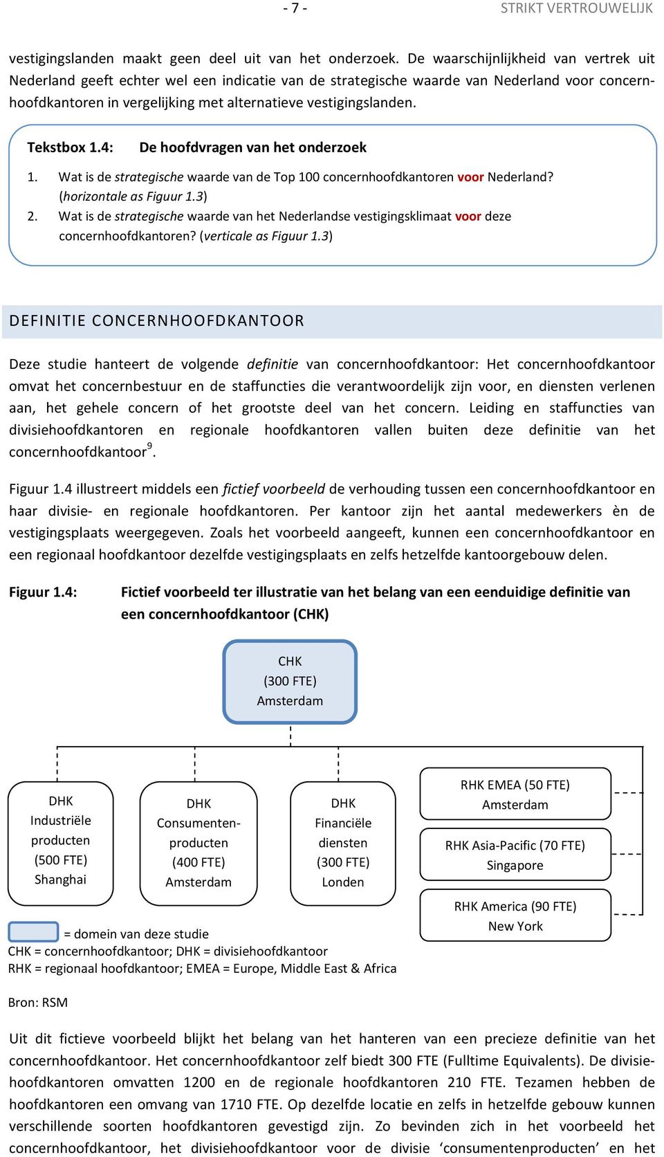 Tekstbox 1.4: De hoofdvragen van het onderzoek 1. Wat is de strategische waarde van de Top 100 concernhoofdkantoren voor Nederland? (horizontale as Figuur 1.3) 2.