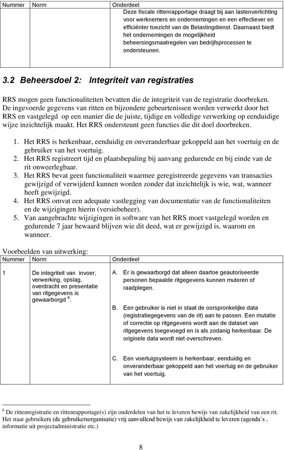 2 Beheersdoel 2: Integriteit van registraties RRS mogen geen functionaliteiten bevatten die de integriteit van de registratie doorbreken.