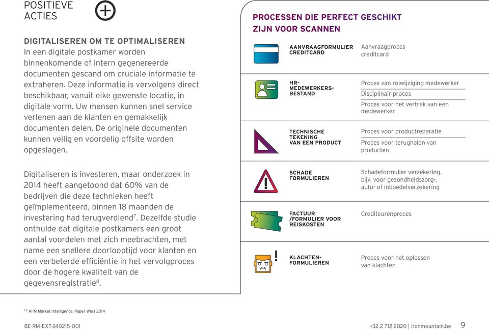 De originele documenten kunnen veilig en voordelig offsite worden opgeslagen.