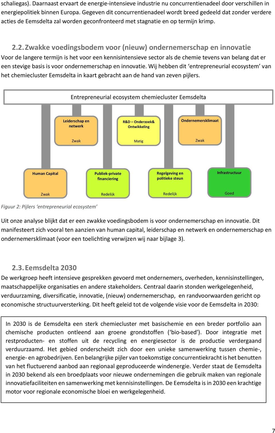 2. Zwakke voedingsbodem voor (nieuw) ondernemerschap en innovatie Voor de langere termijn is het voor een kennisintensieve sector als de chemie tevens van belang dat er een stevige basis is voor