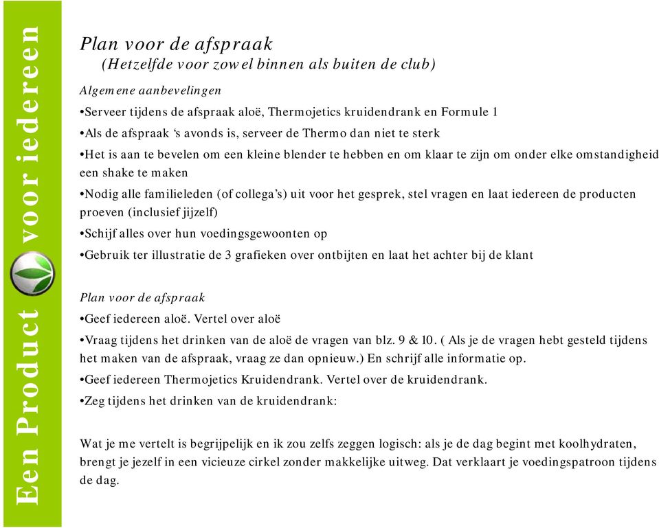 voor het gesprek, stel vragen en laat iedereen de producten proeven (inclusief jijzelf) Schijf alles over hun voedingsgewoonten op Gebruik ter illustratie de 3 grafieken over ontbijten en laat het