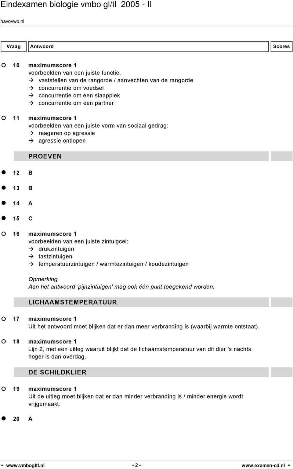 drukzintuigen tastzintuigen temperatuurzintuigen / warmtezintuigen / koudezintuigen Aan het antwoord 'pijnzintuigen' mag ook één punt toegekend worden.