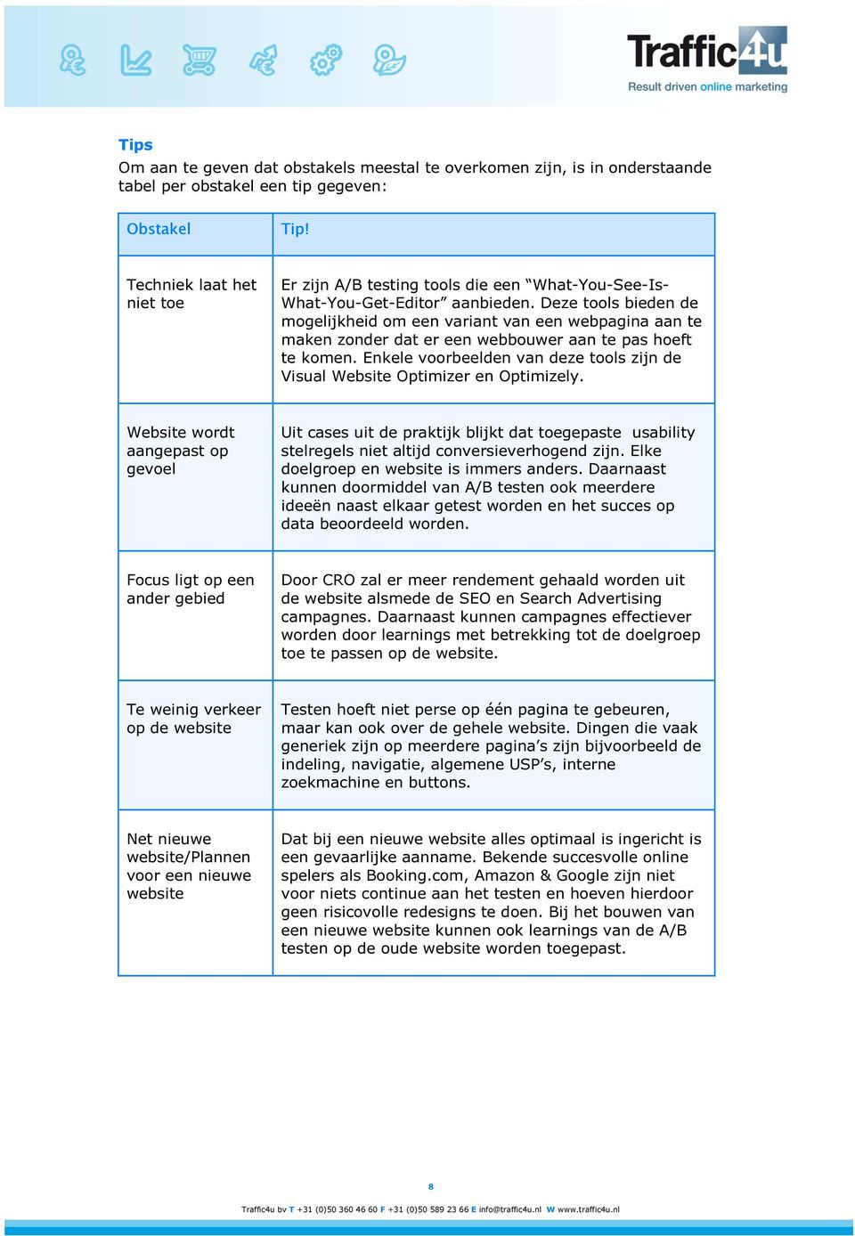 Deze tools bieden de mogelijkheid om een variant van een webpagina aan te maken zonder dat er een webbouwer aan te pas hoeft te komen.