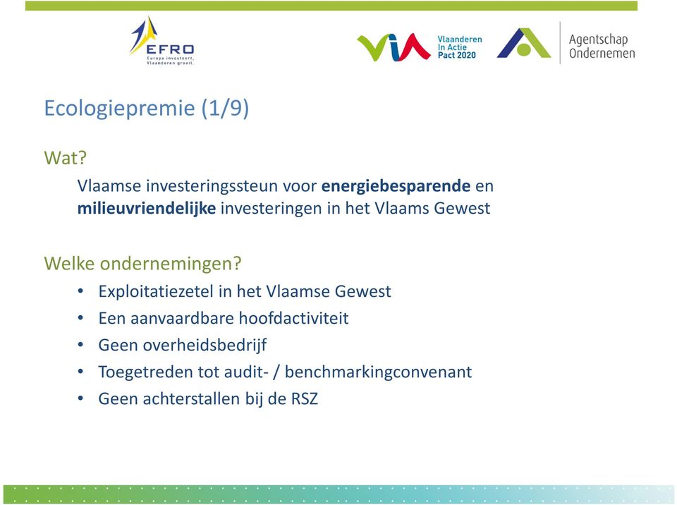 investeringen in het Vlaams Gewest Welke ondernemingen?