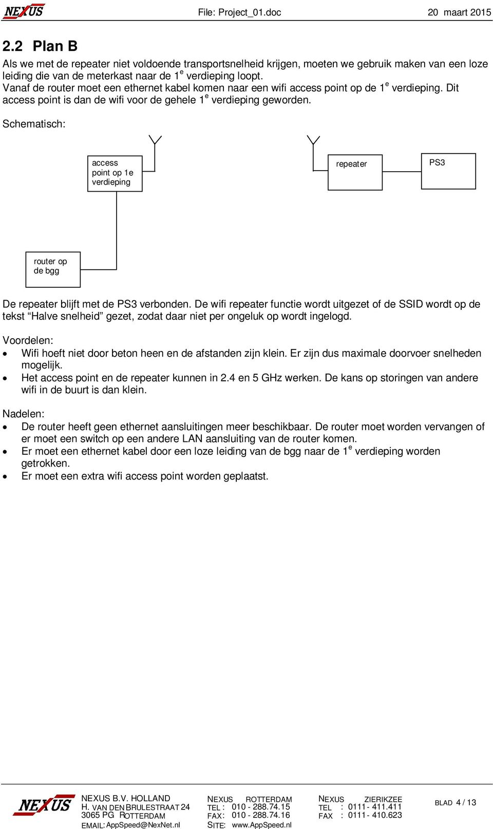 Schematisch: access point op 1e verdieping repeater PS3 router op de bgg De repeater blijft met de PS3 verbonden.