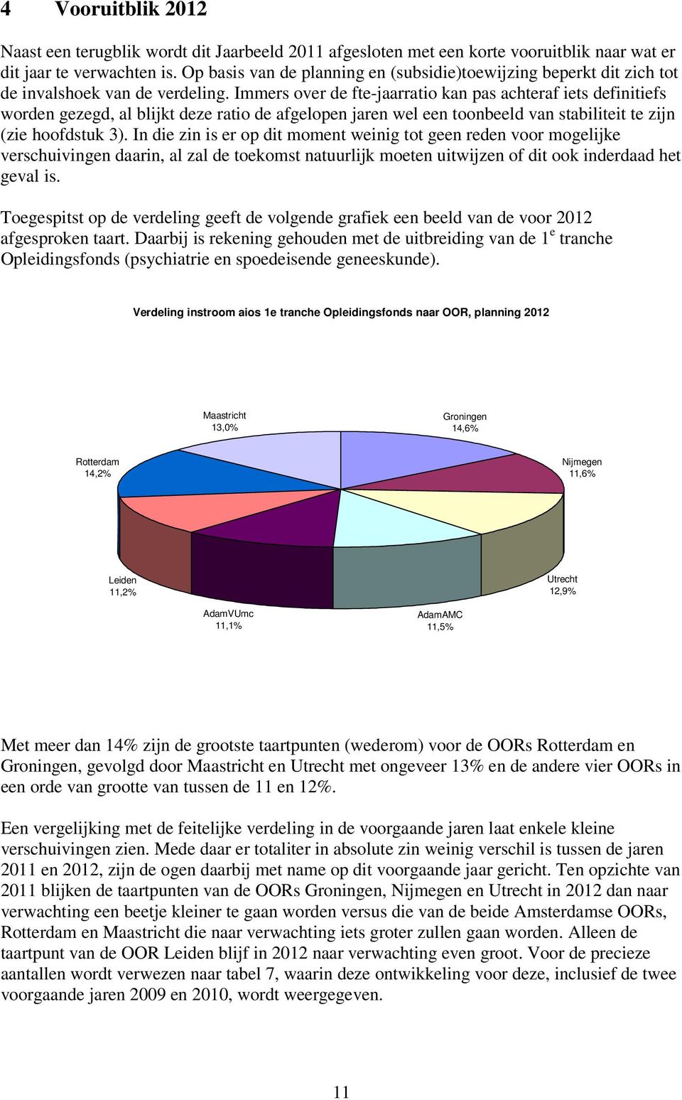 Immers over de fte-jaarratio kan pas achteraf iets definitiefs worden gezegd, al blijkt deze ratio de afgelopen jaren wel een toonbeeld van stabiliteit te zijn (zie hoofdstuk 3).