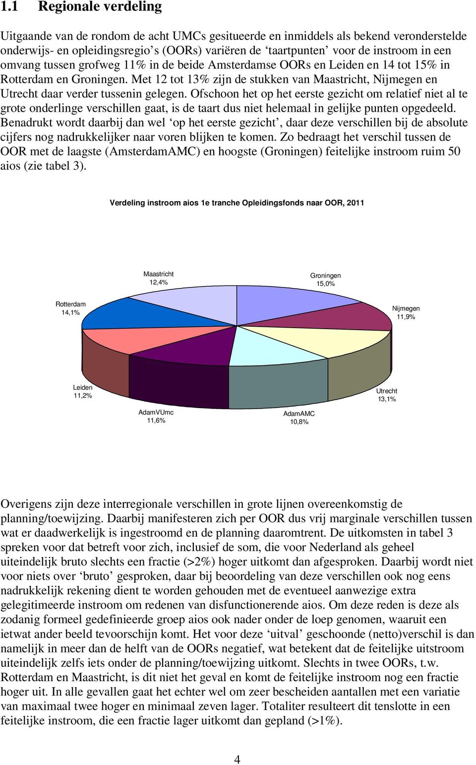 Ofschoon het op het eerste gezicht om relatief niet al te grote onderlinge verschillen gaat, is de taart dus niet helemaal in gelijke punten opgedeeld.