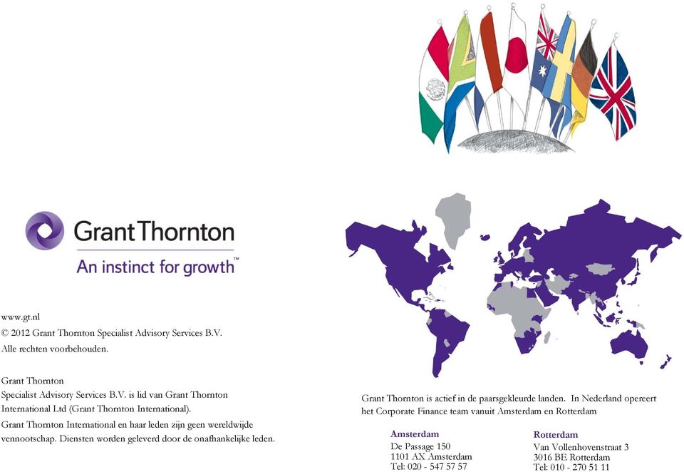 Grant Thornton is actief in de paarsgekleurde landen.