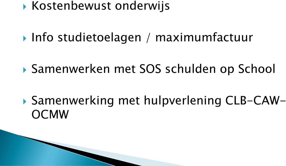 Samenwerken met SOS schulden op