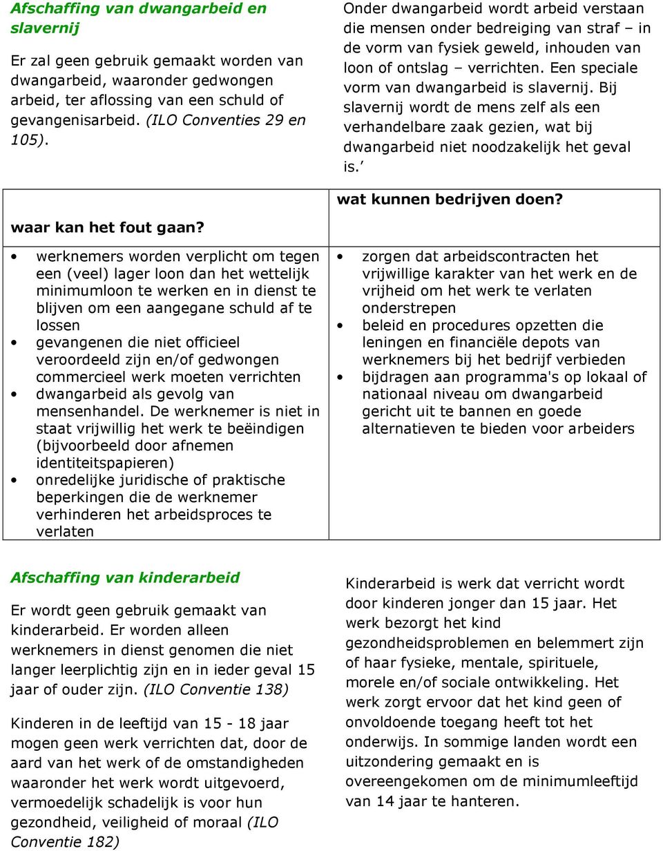 Bij slavernij wordt de mens zelf als een verhandelbare zaak gezien, wat bij dwangarbeid niet noodzakelijk het geval is. waar kan het fout gaan?