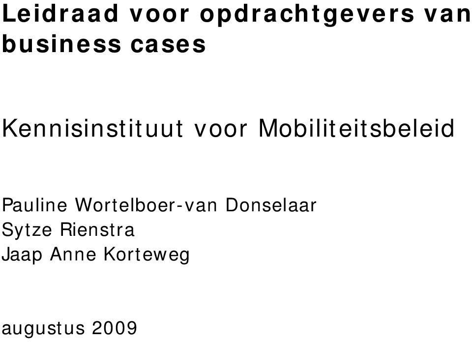 Mobiliteitsbeleid Pauline Wortelboer-van