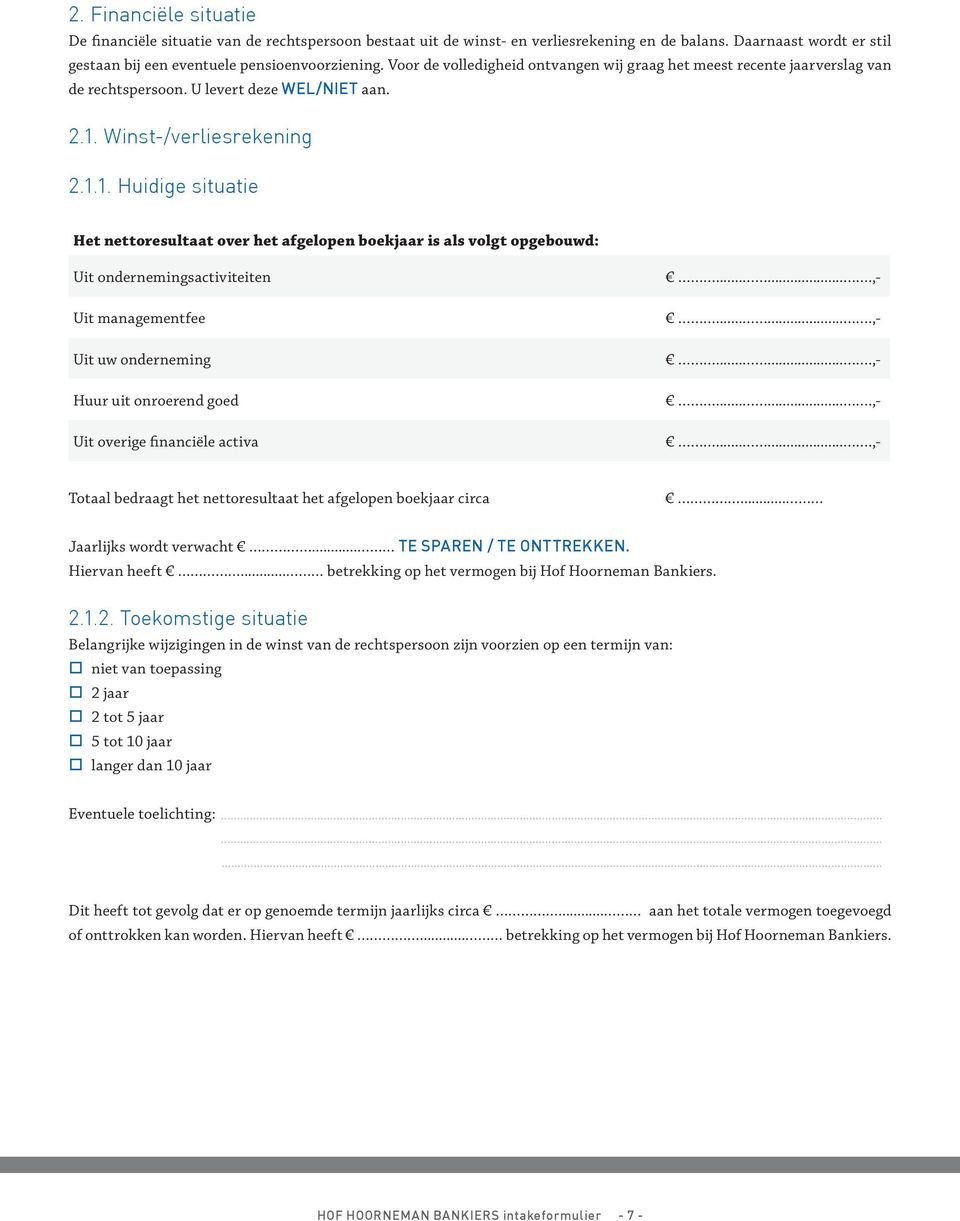 Winst-/verliesrekening 2.1.