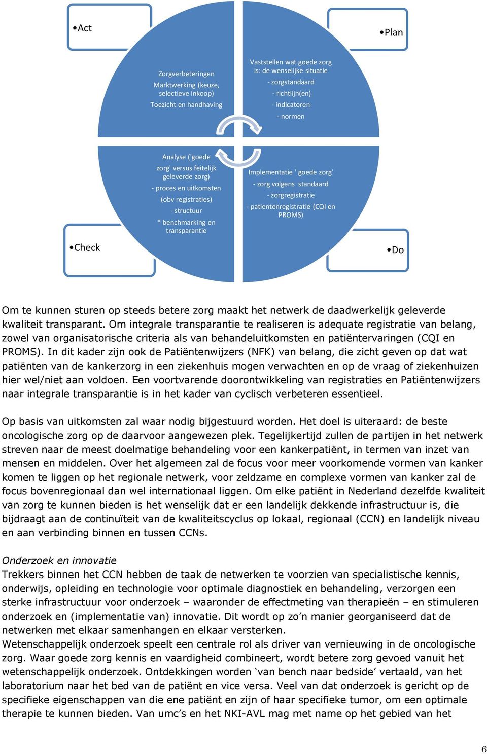 - zorgregistratie - patientenregistratie (CQI en PROMS) Do Om te kunnen sturen op steeds betere zorg maakt het netwerk de daadwerkelijk geleverde kwaliteit transparant.