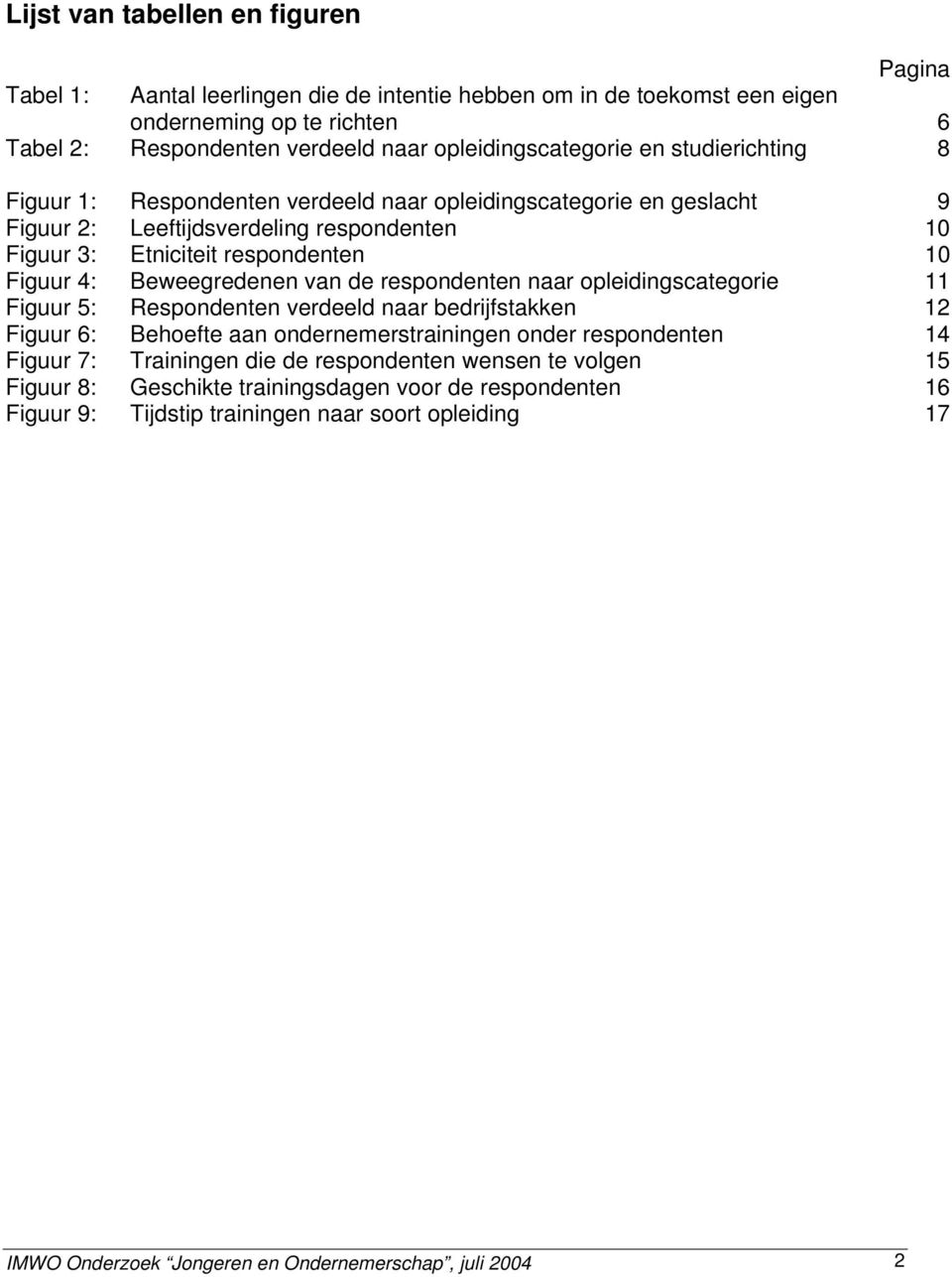 van de respondenten naar opleidingscategorie 11 Figuur 5: Respondenten verdeeld naar bedrijfstakken 12 Figuur 6: Behoefte aan ondernemerstrainingen onder respondenten 14 Figuur 7: Trainingen die de