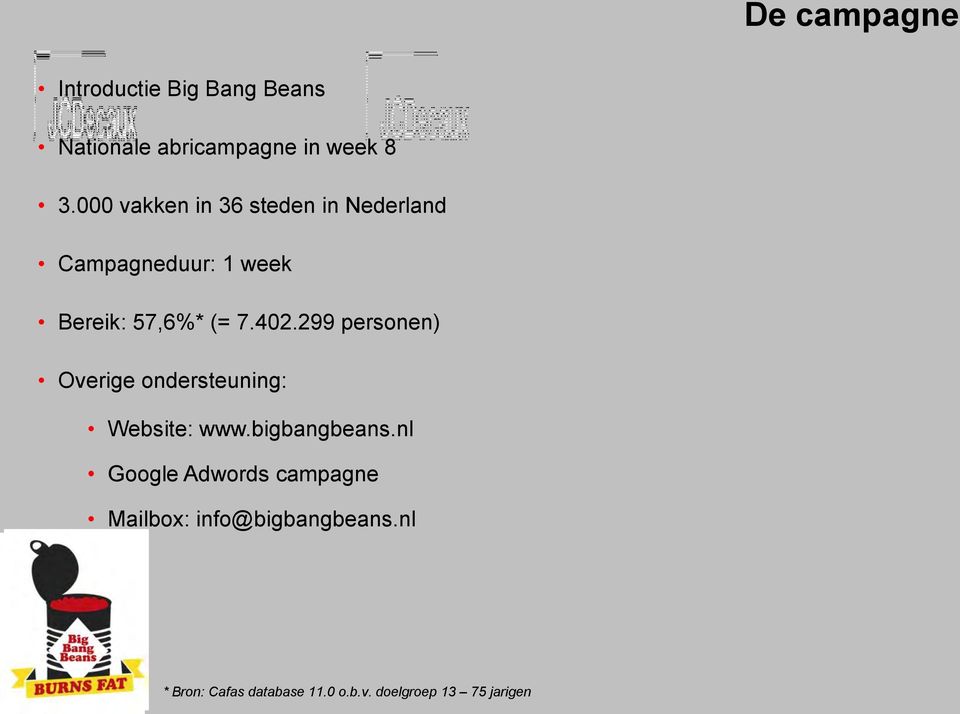 299 personen) Overige ondersteuning: Website: www.bigbangbeans.