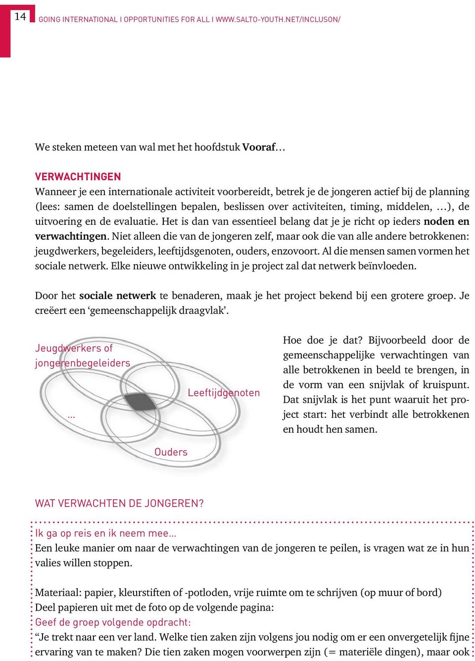 doelstellingen bepalen, beslissen over activiteiten, timing, middelen, ), de uitvoering en de evaluatie. Het is dan van essentieel belang dat je je richt op ieders noden en verwachtingen.