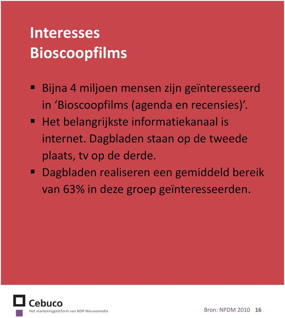 Het belangrijkste informatiekanaal is internet.