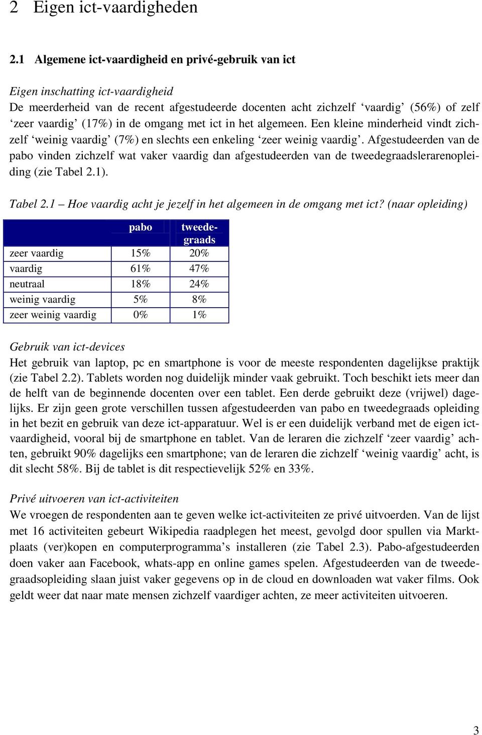 omgang met ict in het algemeen. Een kleine minderheid vindt zichzelf weinig vaardig (7%) en slechts een enkeling zeer weinig vaardig.