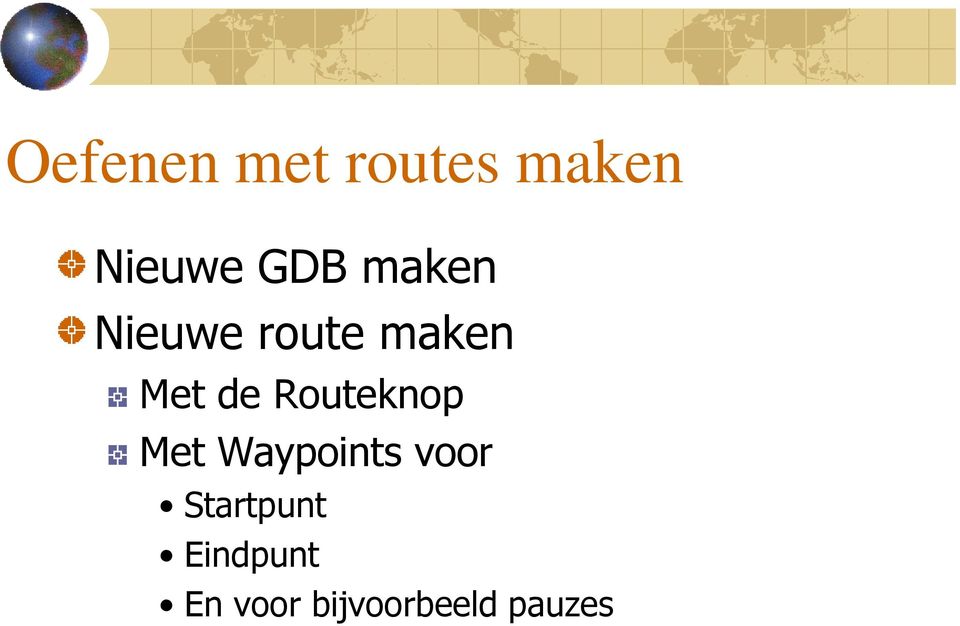 Routeknop Met Waypoints voor