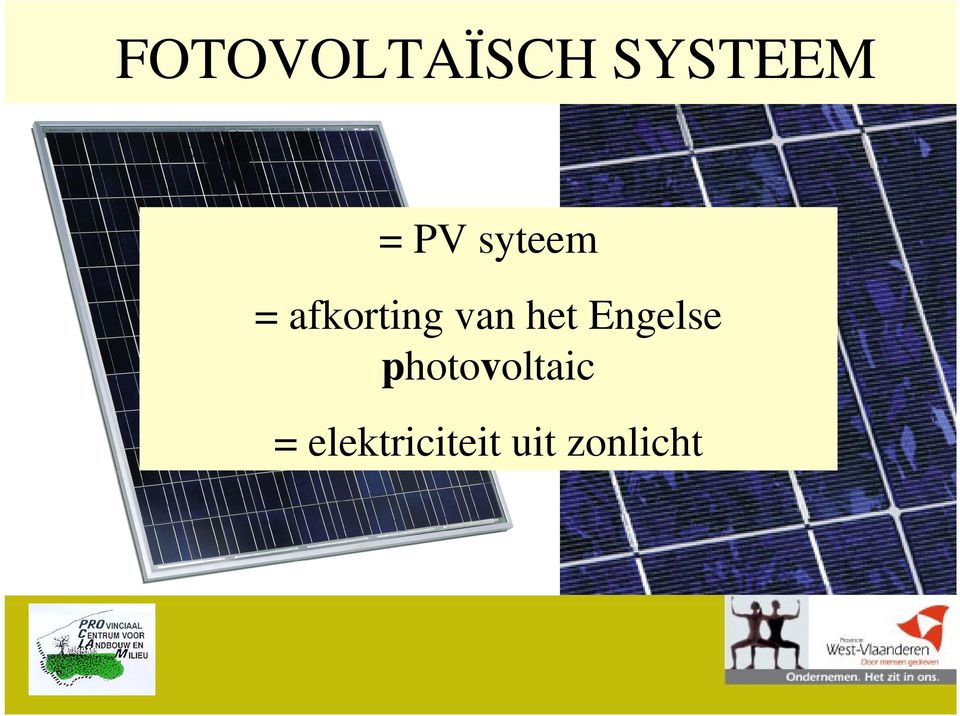 het Engelse photovoltaic