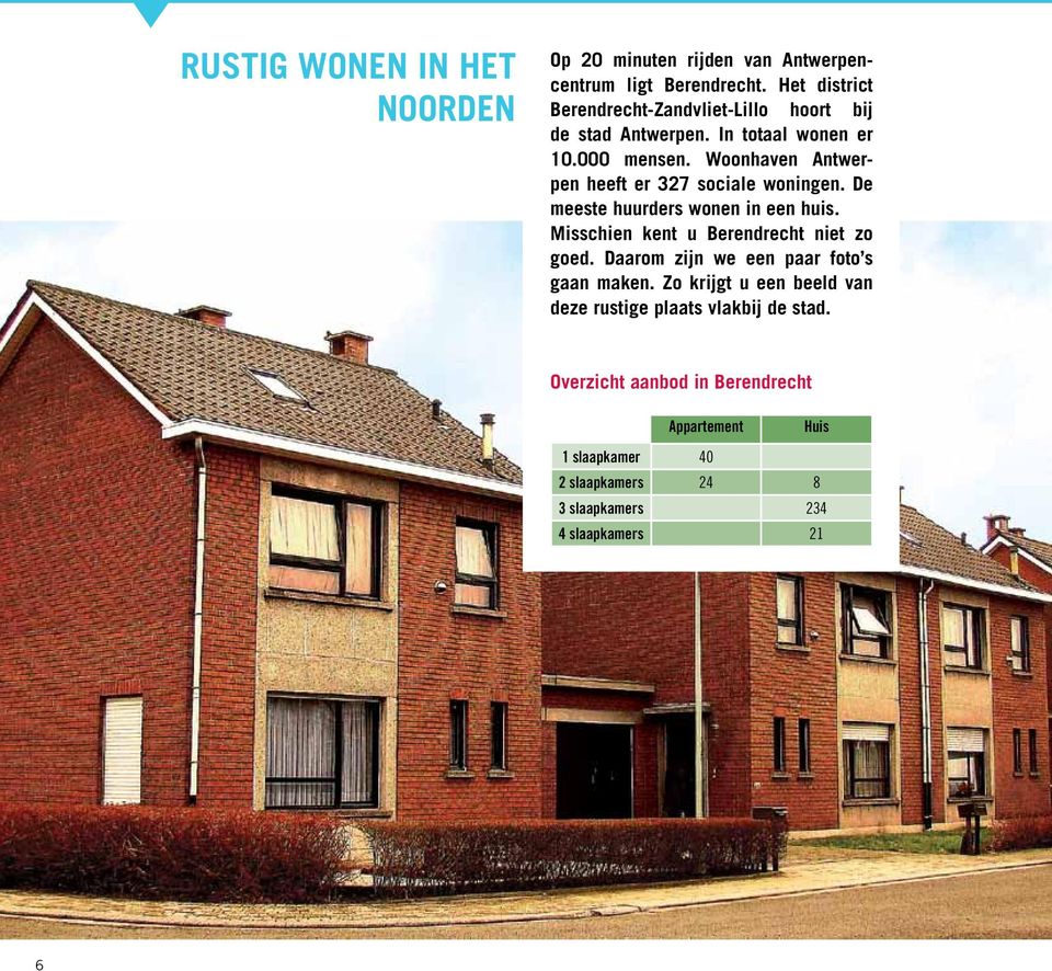 Woonhaven Antwerpen heeft er 327 sociale woningen. De meeste huurders wonen in een huis. Misschien kent u Berendrecht niet zo goed.