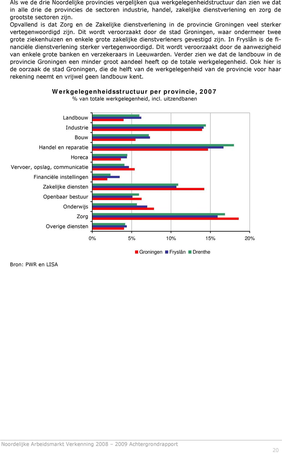 Dit wordt veroorzaakt door de stad Groningen, waar ondermeer twee grote ziekenhuizen en enkele grote zakelijke dienstverleners gevestigd zijn.