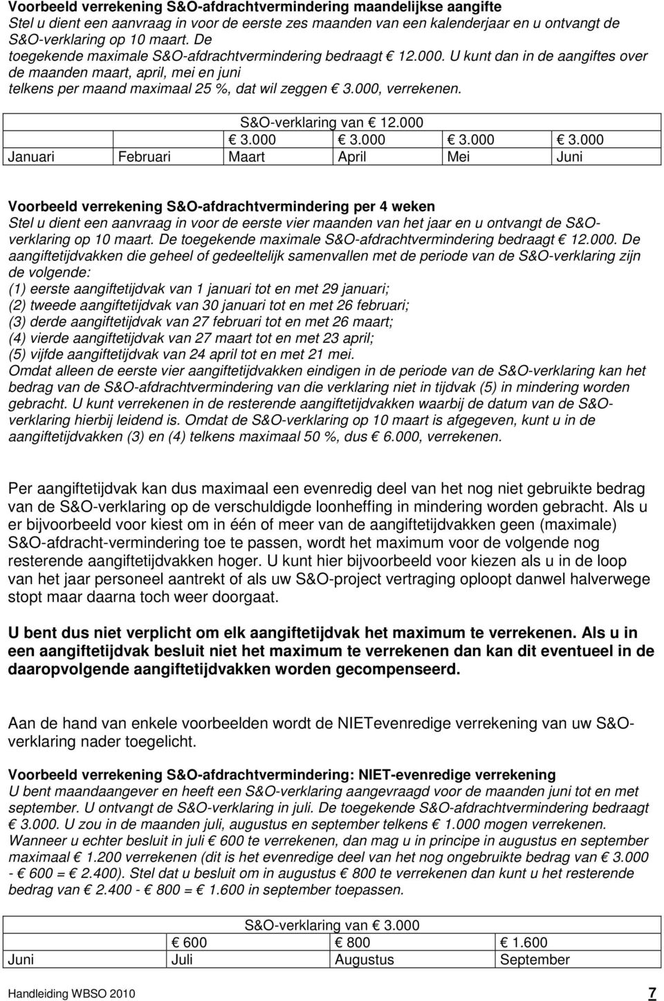 S&O-verklaring van 12.000 3.