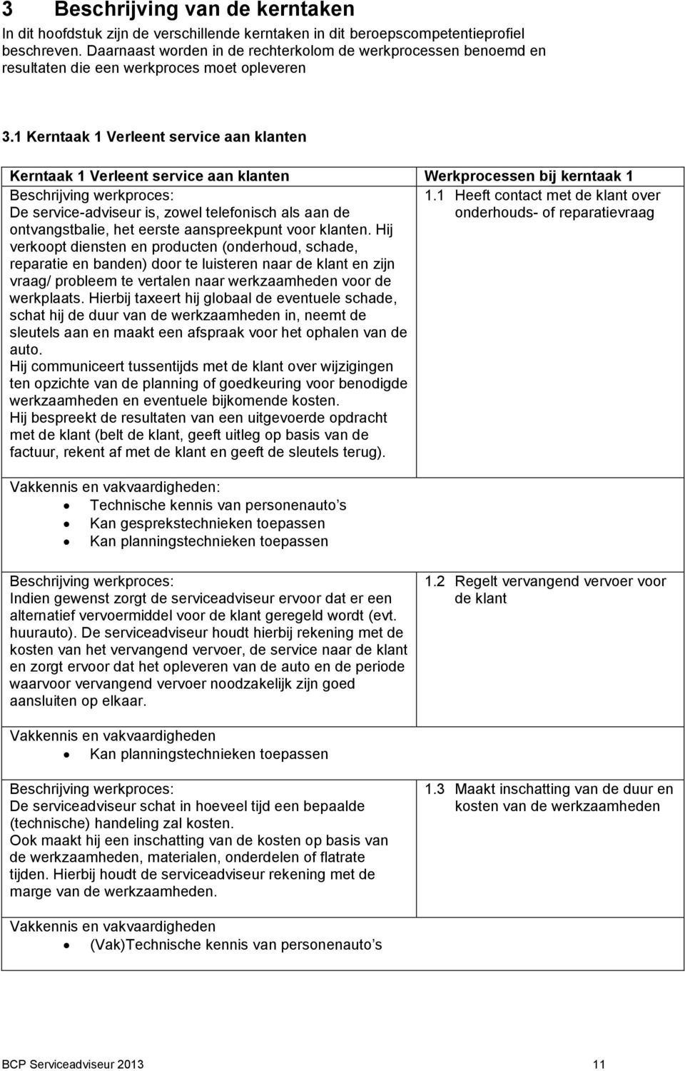 1 Kerntaak 1 Verleent service aan klanten Kerntaak 1 Verleent service aan klanten Werkprocessen bij kerntaak 1 1.