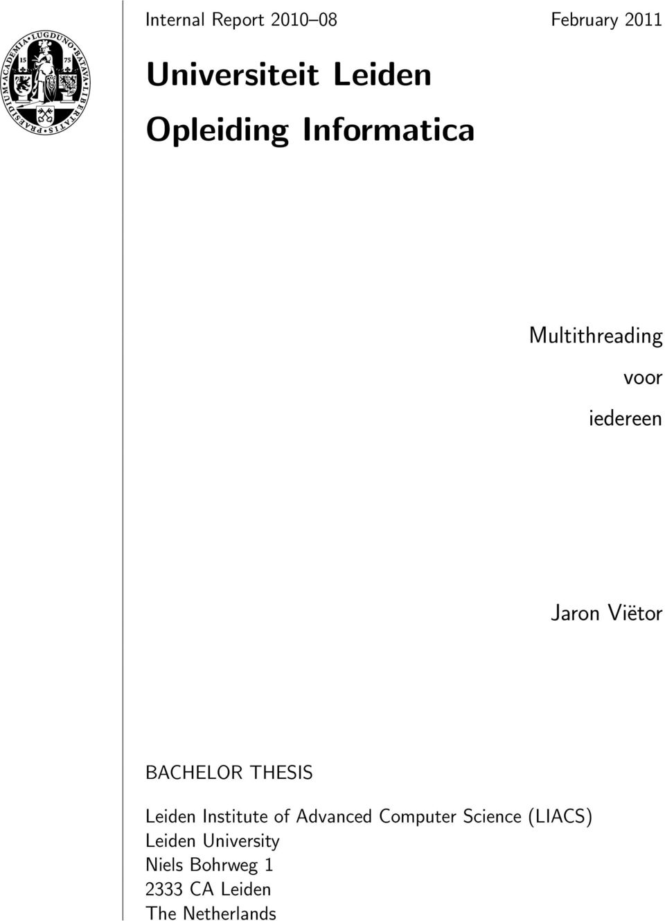 BACHELOR THESIS Leiden Institute of Advanced Computer Science