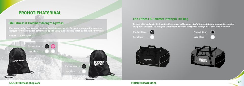 Product - 100% Nylon Life Fitness & Hammer Strength Kit Bag Bewaar al je spullen in de draagtas.
