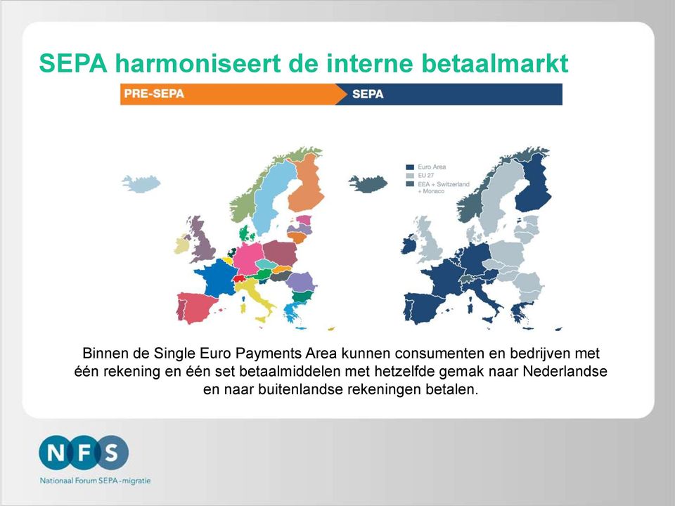 één rekening en één set betaalmiddelen met hetzelfde