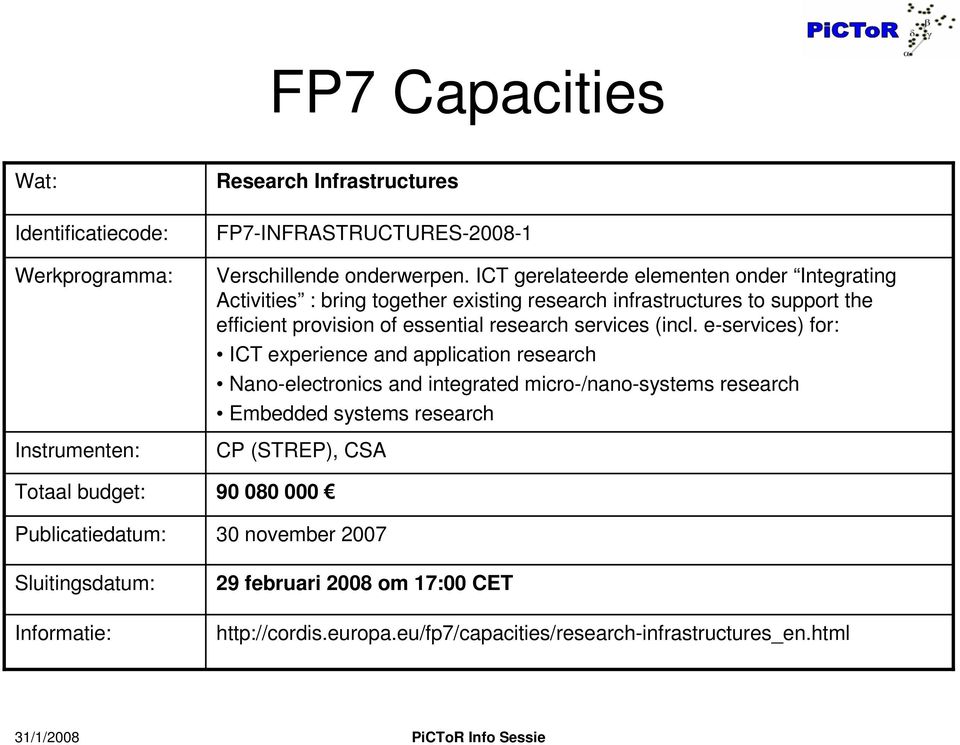 provision of essential research services (incl.