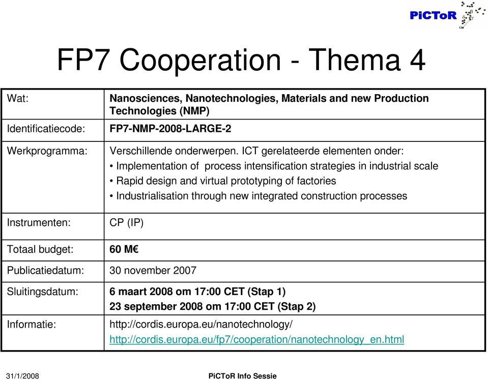 ICT gerelateerde elementen onder: Implementation of process intensification strategies in industrial scale Rapid design and virtual prototyping