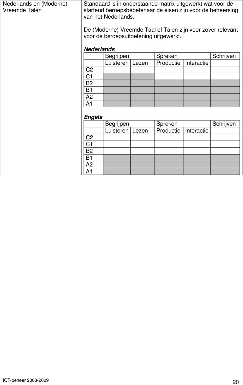 De (Moderne) Vreemde Taal of Talen zijn voor zover relevant voor de beroepsuitoefening uitgewerkt.