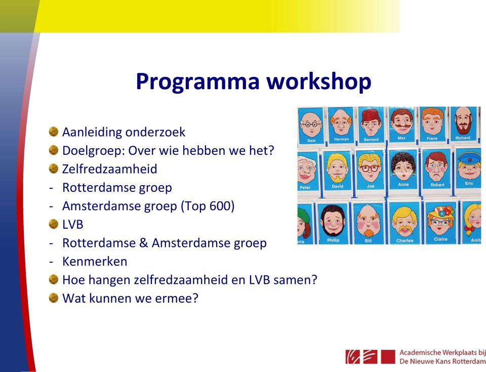 Zelfredzaamheid - Rotterdamse groep - Amsterdamse groep (Top