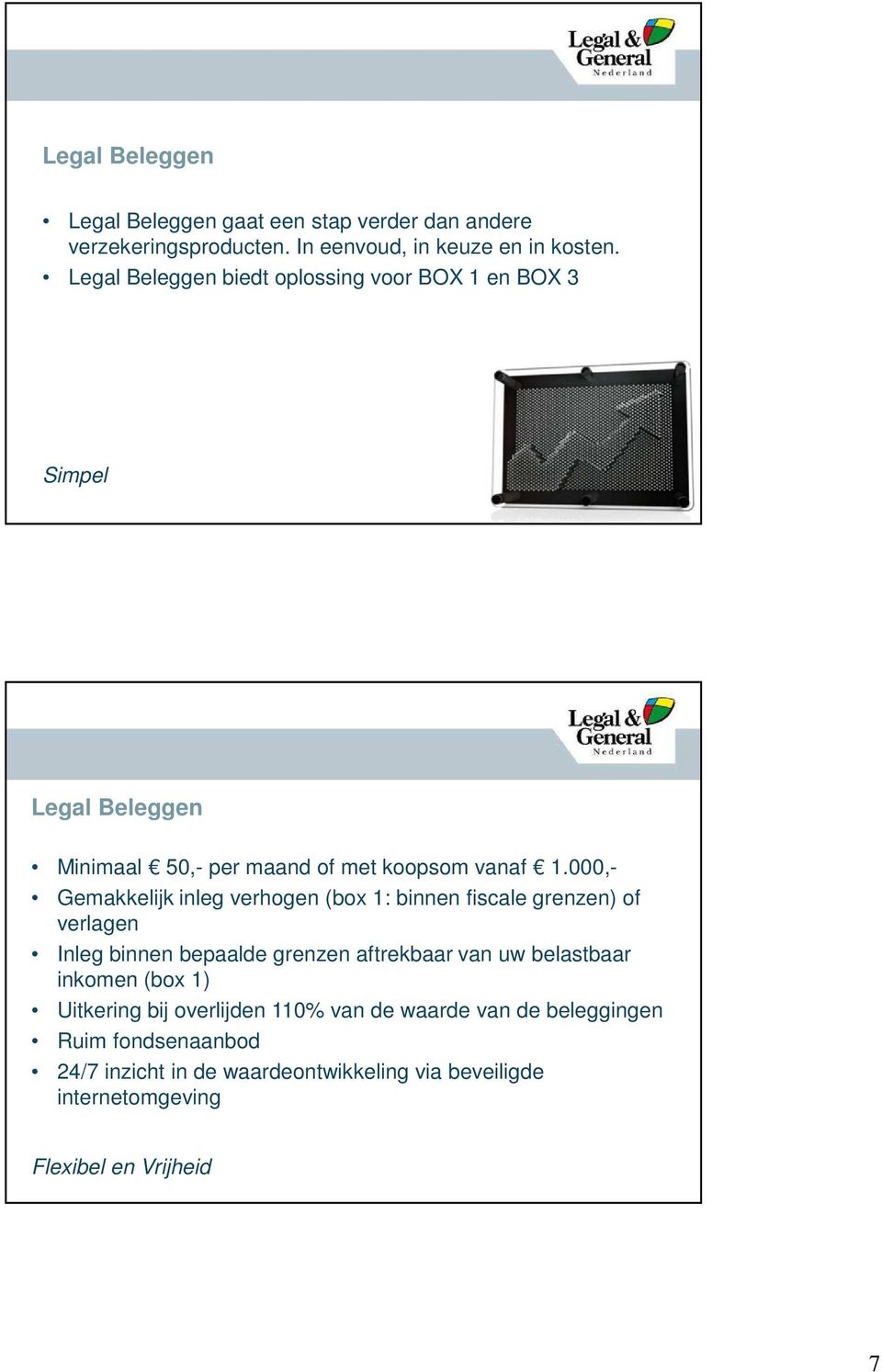 000,- Gemakkelijk inleg verhogen (box 1: binnen fiscale grenzen) of verlagen Inleg binnen bepaalde grenzen aftrekbaar van uw belastbaar