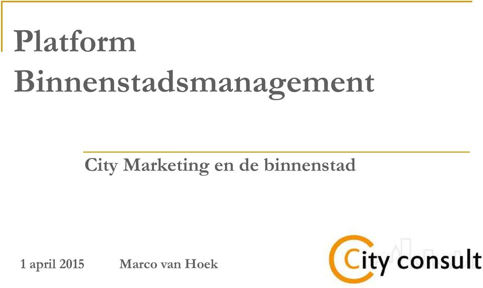 City Marketing en de