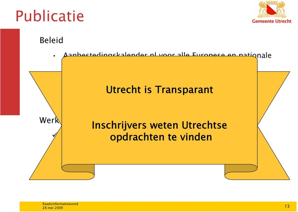 opdrachten plaatst Utrecht op haar eigen website Utrecht is Transparant