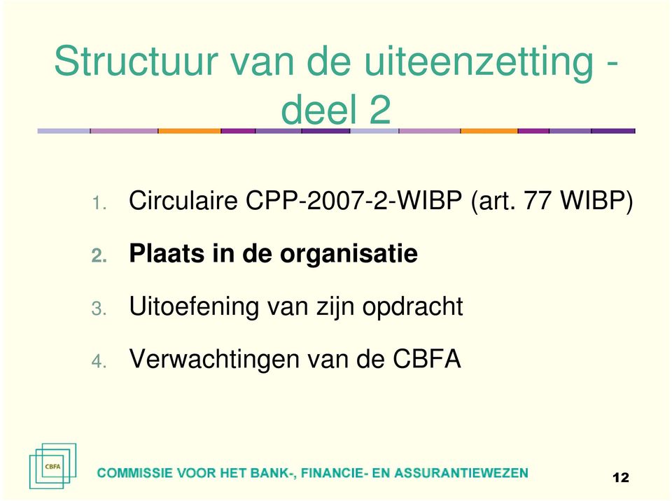 Plaats in de organisatie 3.