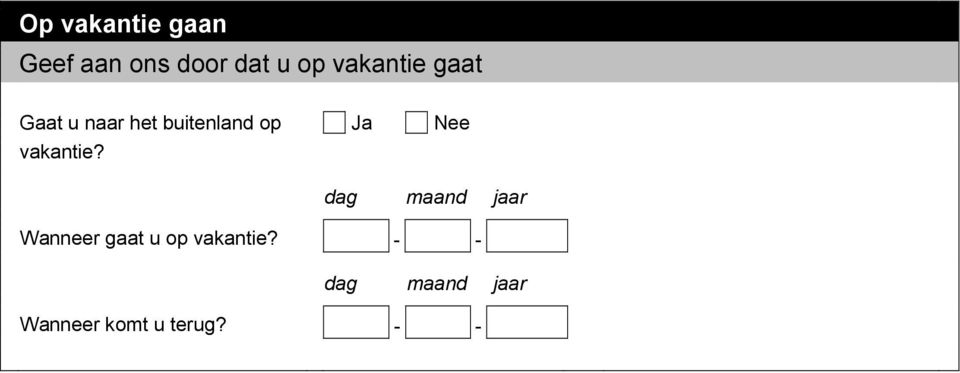 buitenland op vakantie?