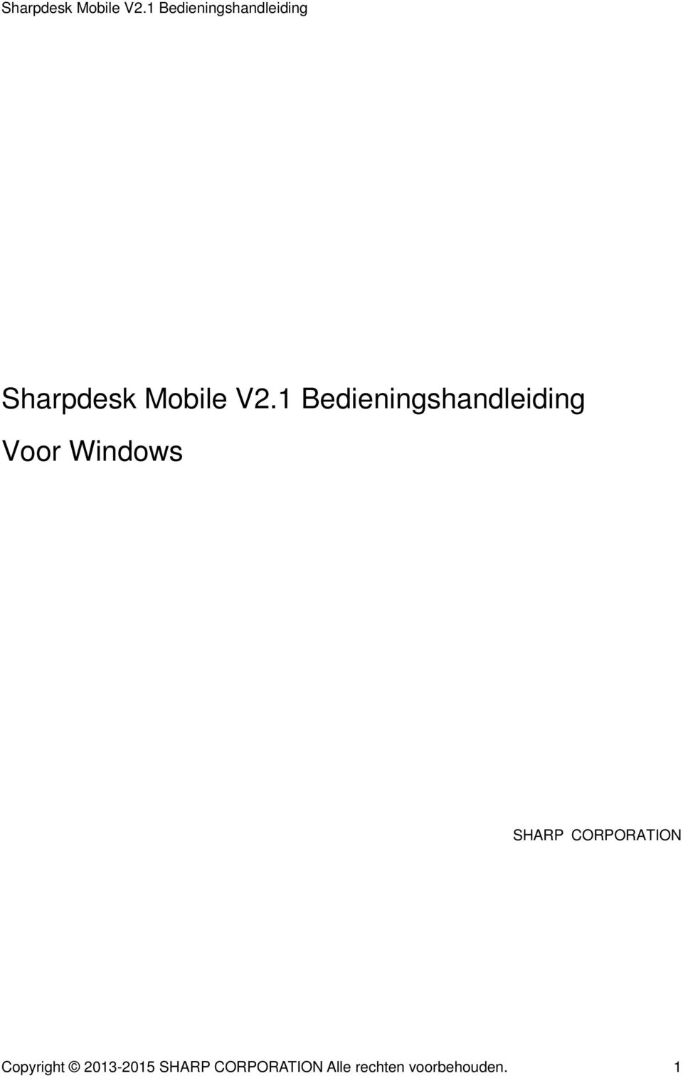 Windows SHARP CORPORATION Copyright