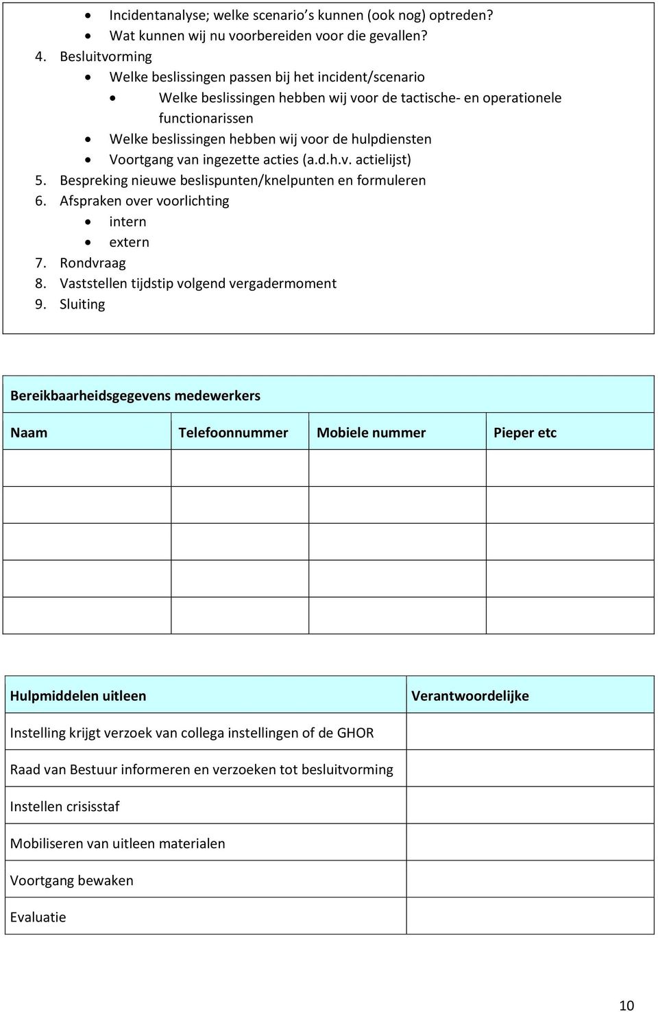 Voortgang van ingezette acties (a.d.h.v. actielijst) 5. Bespreking nieuwe beslispunten/knelpunten en formuleren 6. Afspraken over voorlichting intern extern 7. Rondvraag 8.